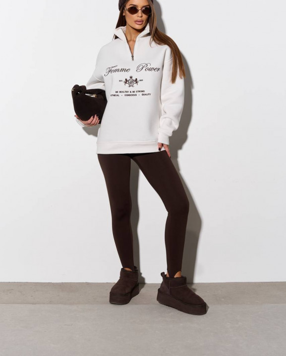 100 Світшот з короткою блискавкою утеплений з вишивкою